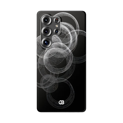 Black Lite Phone Case for Samsung - Kinetic Wireframe Orbit