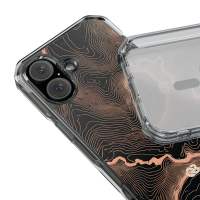 Mesa Elevation Contour · Clear Impact Magnetic Phone Case for iPhone · Black