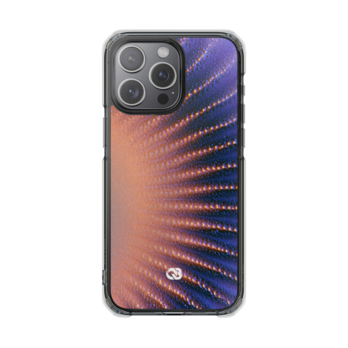 Luminous Aura Burst · Clear Impact Magnetic Phone Case for iPhone · Blue