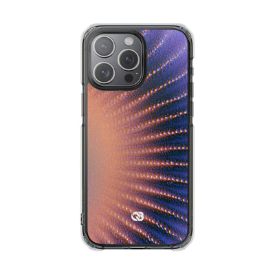 Luminous Aura Burst · Clear Impact Magnetic Phone Case for iPhone · Blue