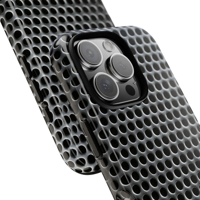 Brushed Perforated Steel · Tough Phone Case for iPhone · Silver