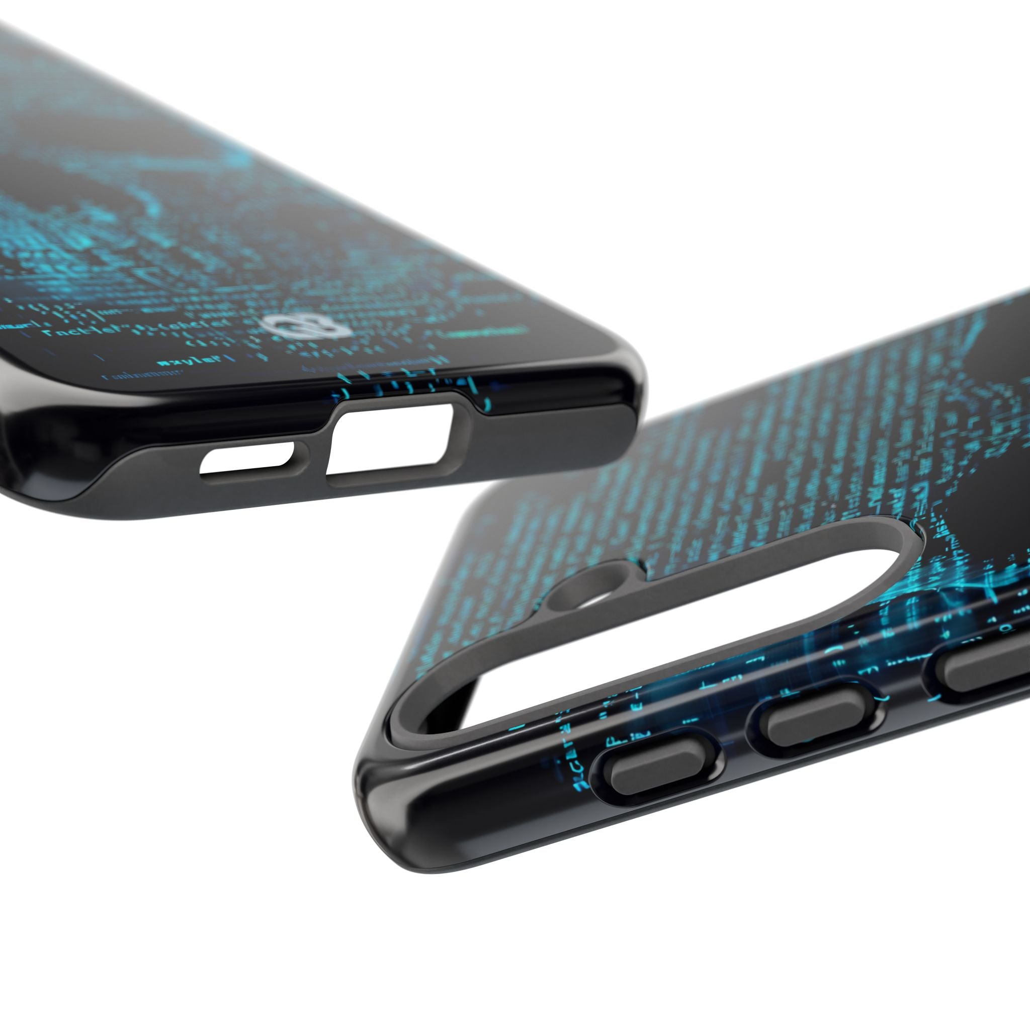 Cyan Glitch Skull · Tough Phone Case for Samsung