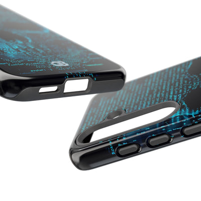 Cyan Glitch Skull · Tough Phone Case for Samsung