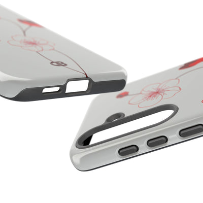 Red Tough Phone Case for Samsung - Kyoto Ember Bloom