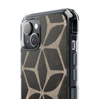 Concrete Mosaic Star · Clear Impact Magnetic Phone Case for iPhone · Black