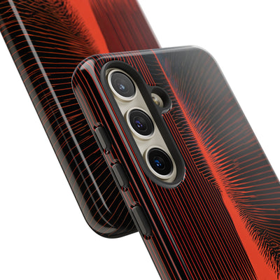 Red Tough Phone Case for Samsung - Crimson Frequency Pulse