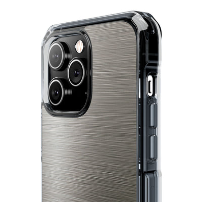 Grey Impact MagSafe Phone Case for iPhone - Brushed Industrial Steel