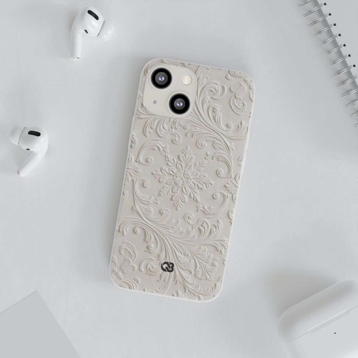 Ivory Baroque Relief · Lite Phone Case for iPhone ·  White