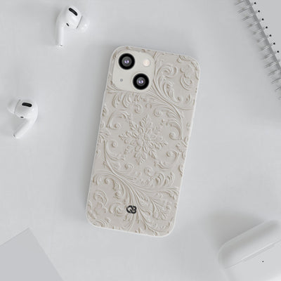 Ivory Baroque Relief · Lite Phone Case for iPhone ·  White