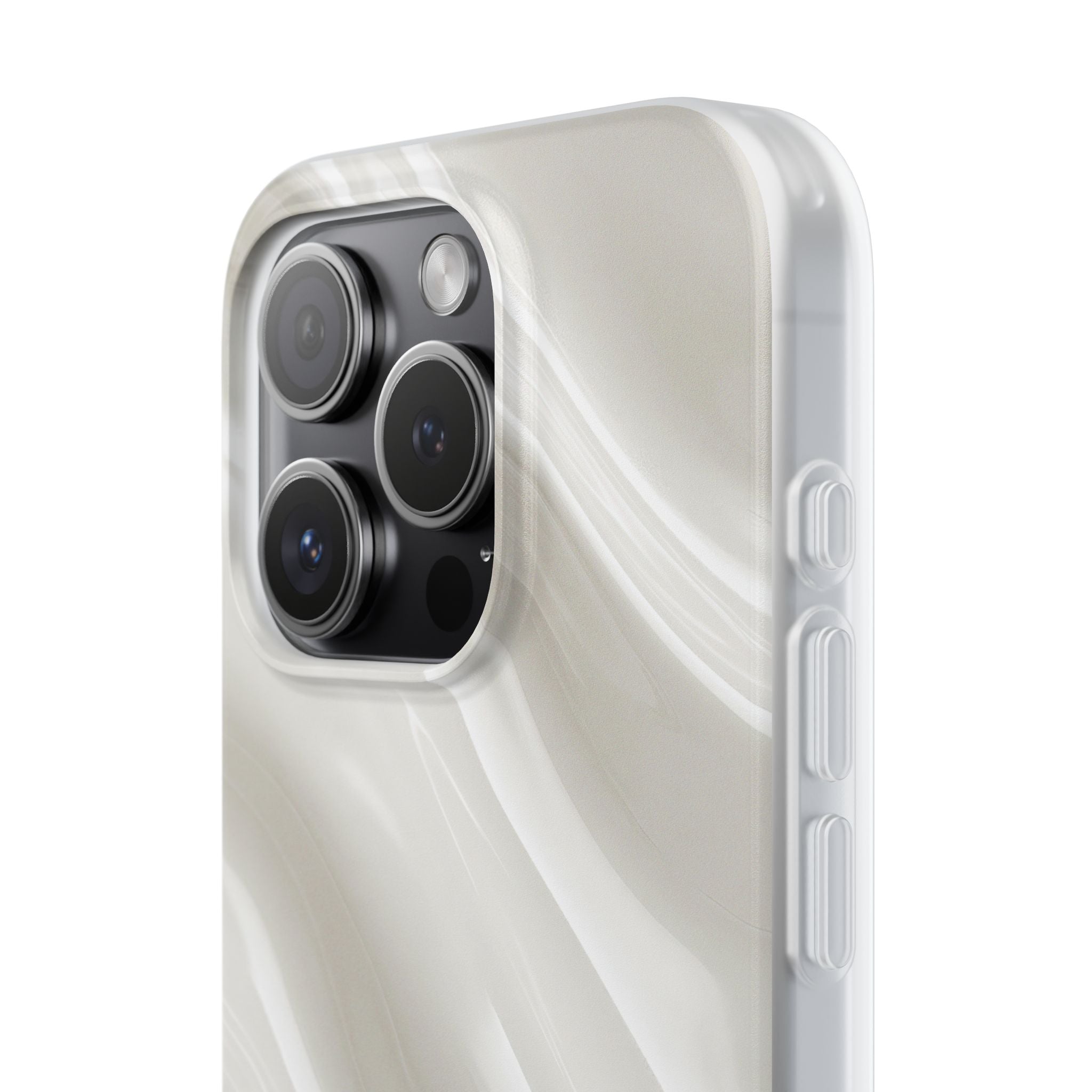 White Lite Phone Case for iPhone - Polished Ivory Wave