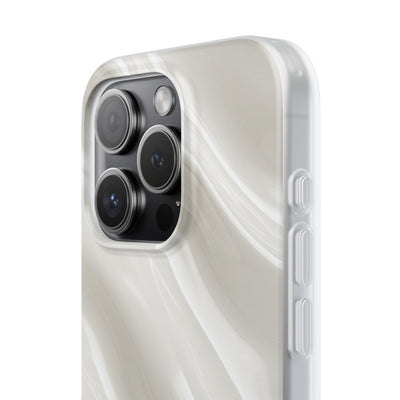 White Lite Phone Case for iPhone - Polished Ivory Wave