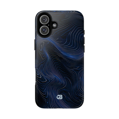 Blue Tough Phone Case for iPhone - Cobalt Contour Ridge