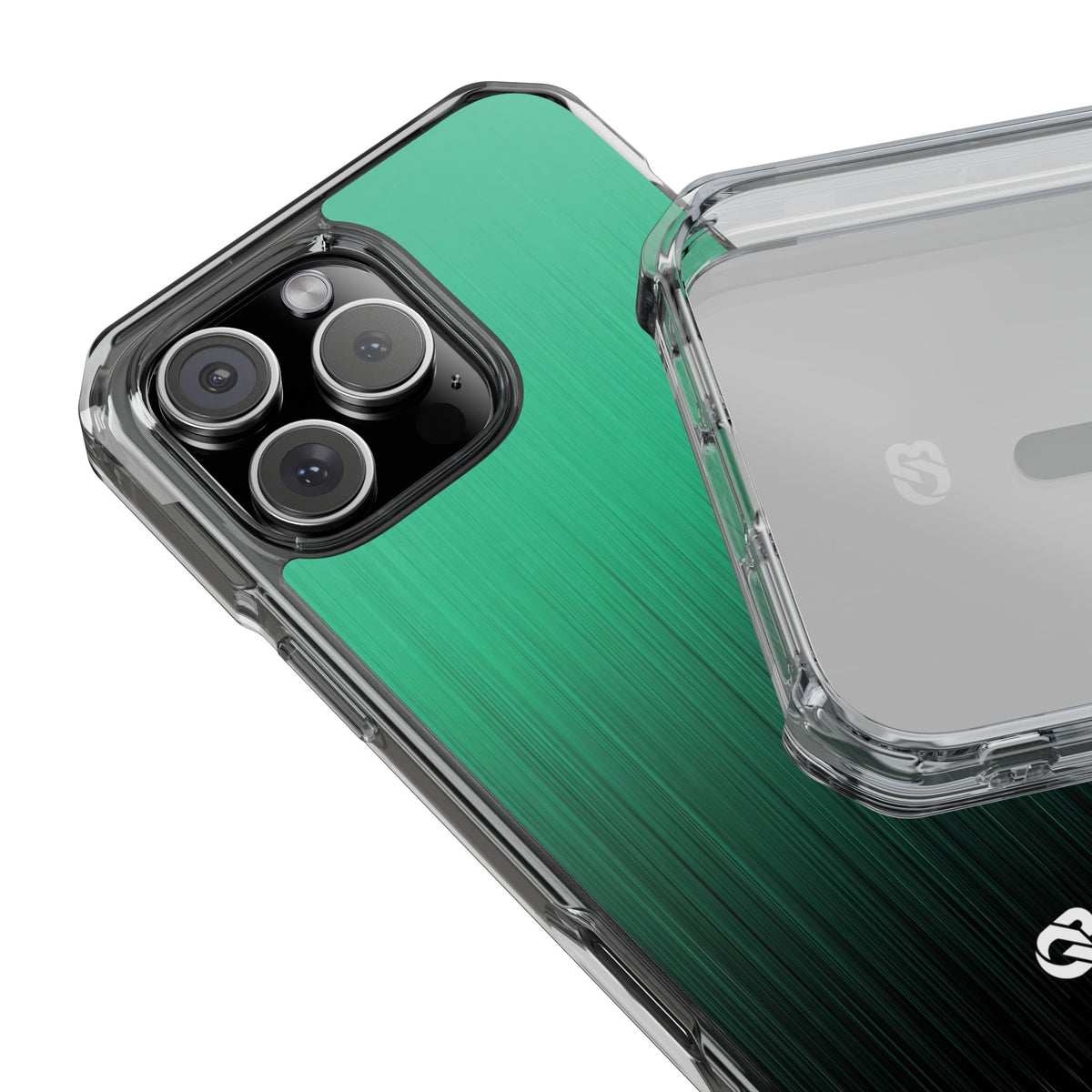 Emerald Cascade · Clear Impact Magnetic Phone Case for iPhone · Green