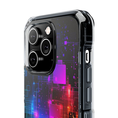 Spectral Circuit Grid · Clear Impact Magnetic Phone Case for iPhone · Black