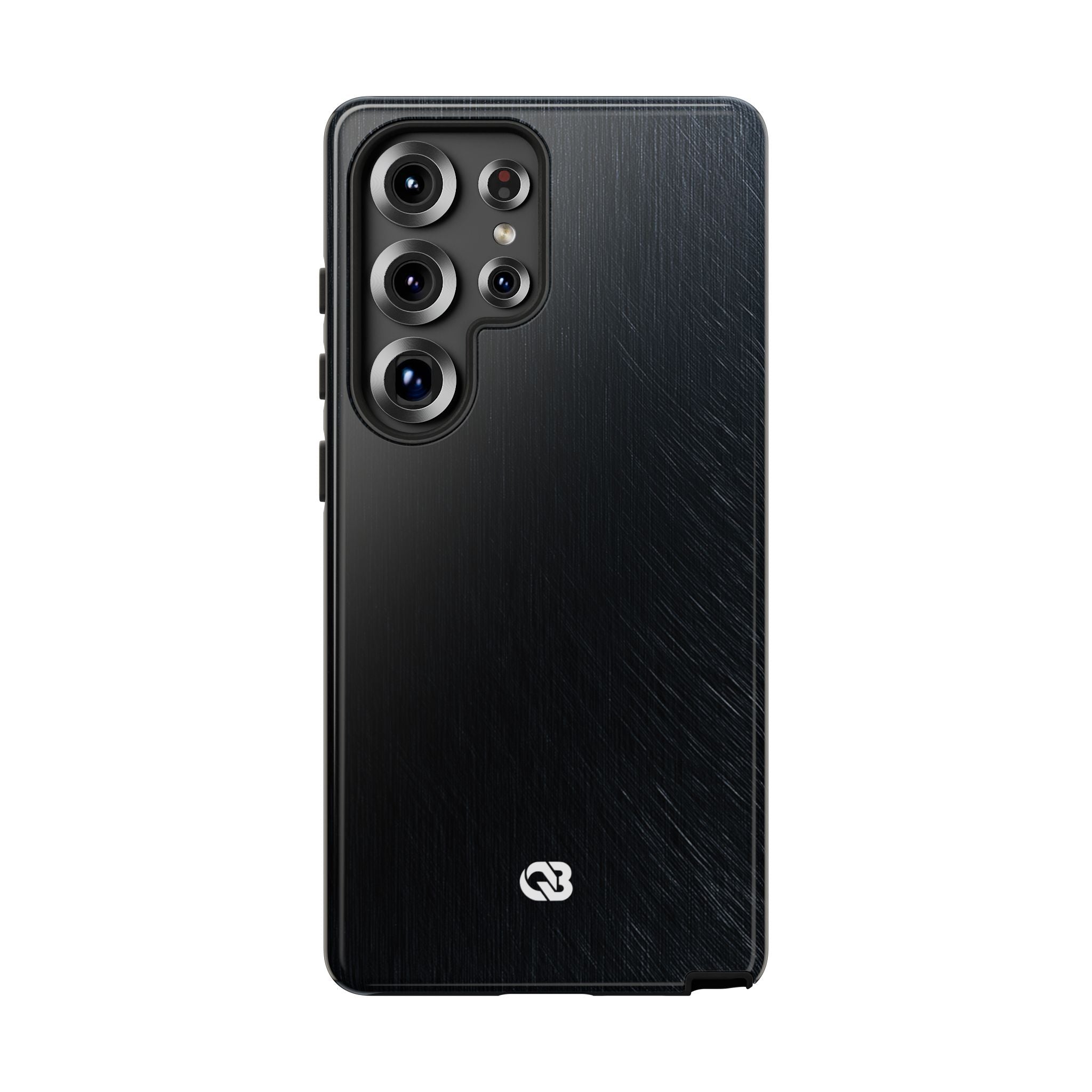 Black Tough Phone Case for Samsung - Midnight Brushed Grain