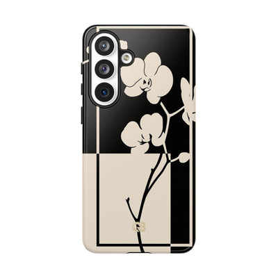 Beige Tough Phone Case for Samsung - Nocturnal Orchid Frame
