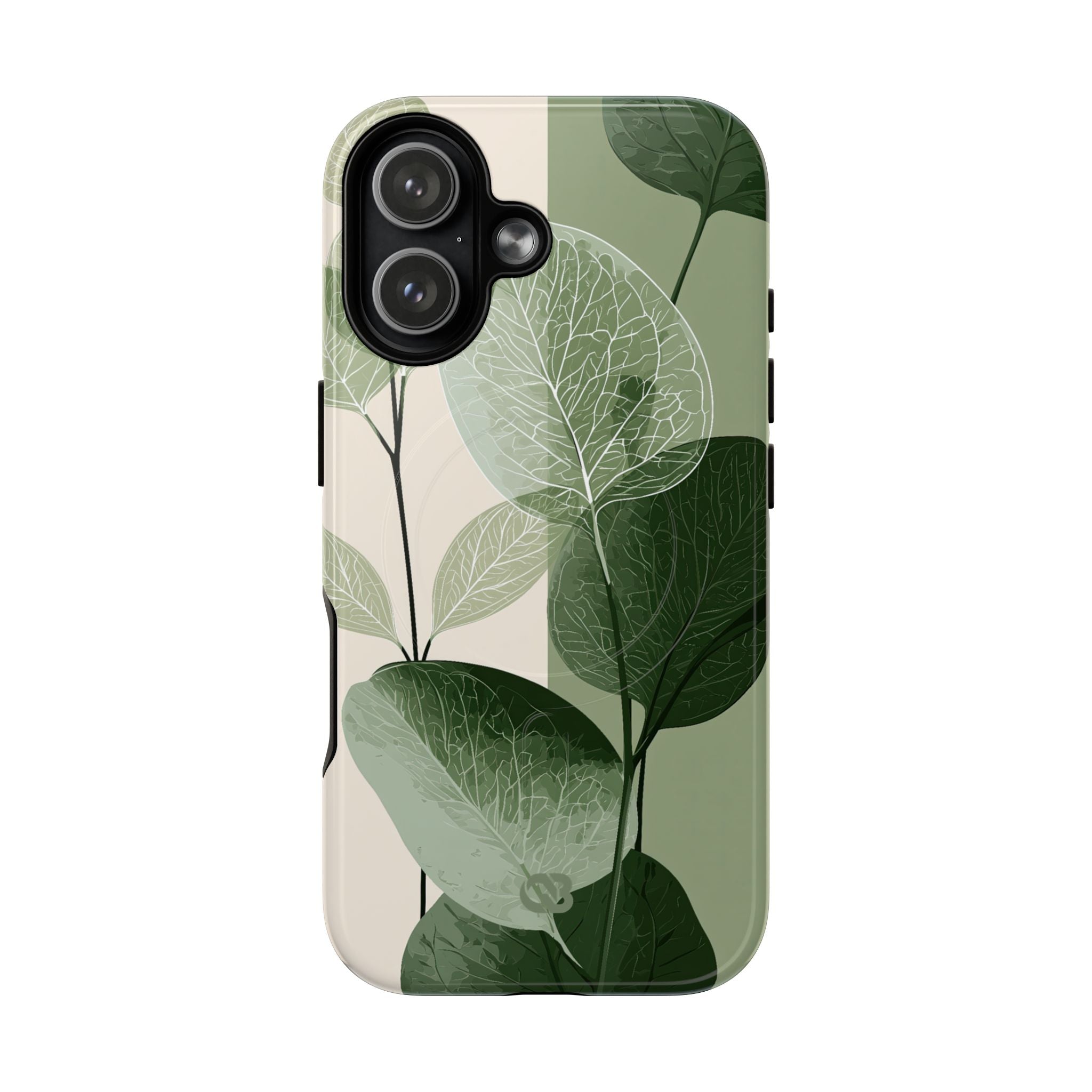 Green Tough 2.0 Magsafe Phone Case for iPhone - Sage Leaf Skeletals