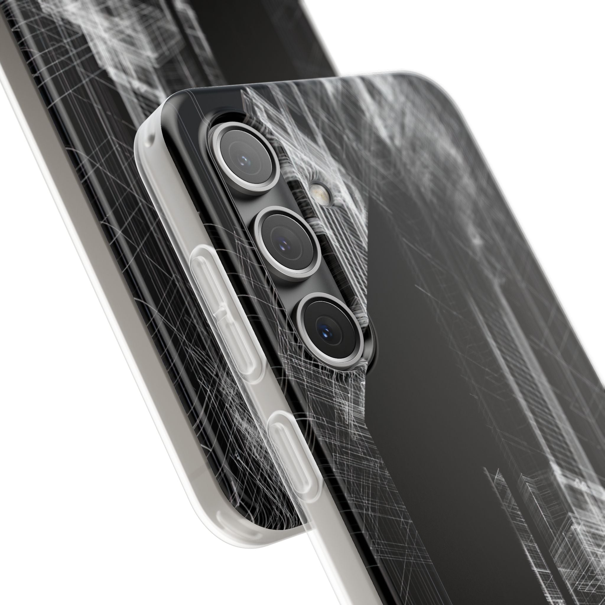 Black Lite Phone Case for Samsung - Ghost Urban Wireframe