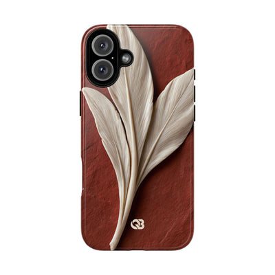 Carved Ivory Plume · Tough Phone Case for iPhone · Red