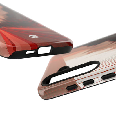 Red Tough Phone Case for Samsung - Crimson Pulse Horizon