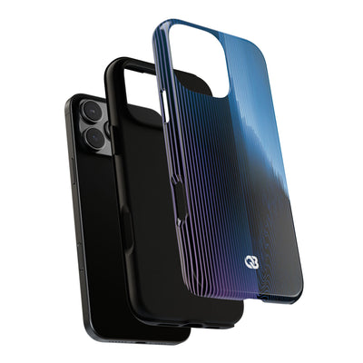 Blue Tough Phone Case for iPhone - Indigo Distortion Wave