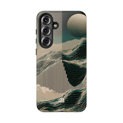 Green Tough Phone Case for Samsung - Lunar Moss Topography