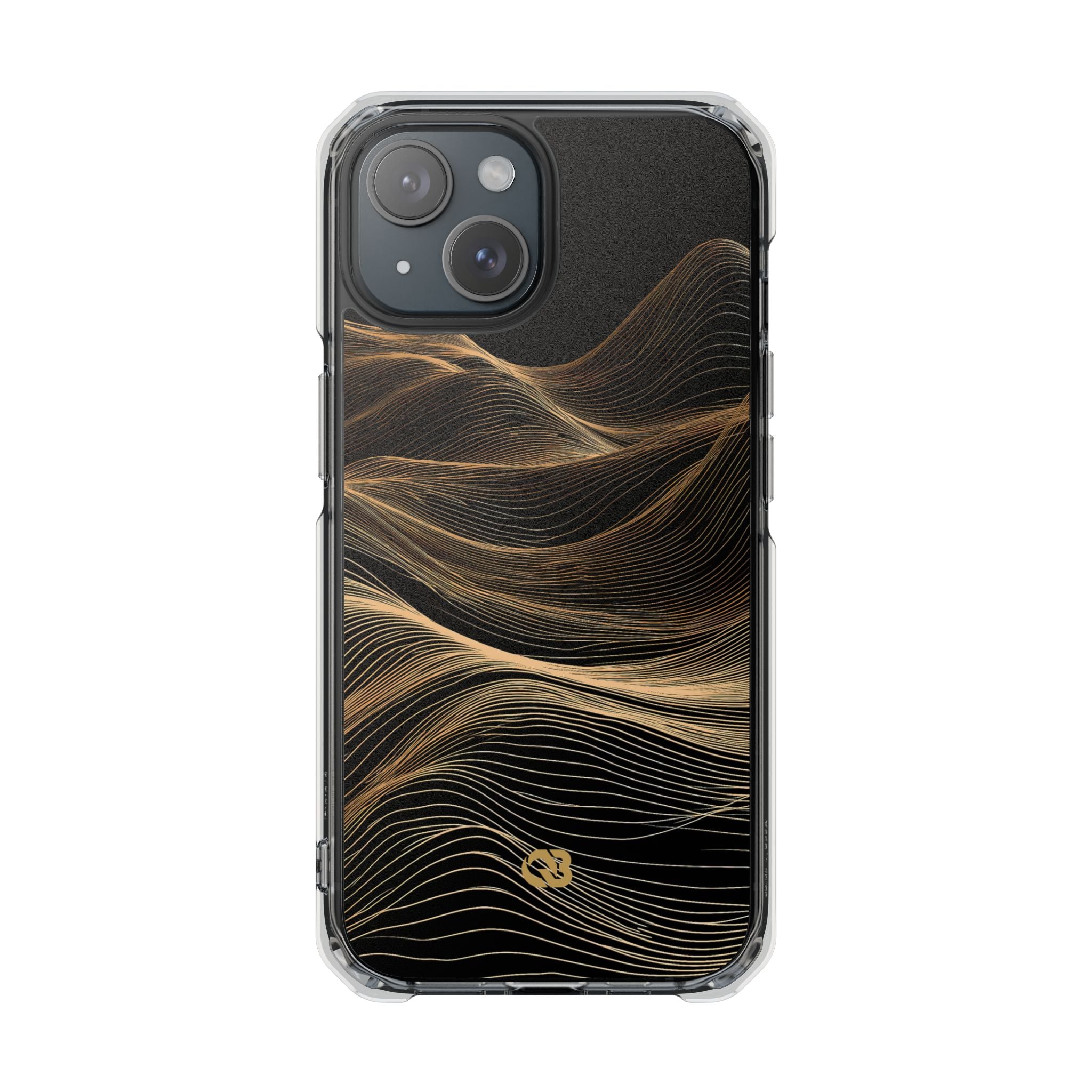 Black Impact MagSafe Phone Case for iPhone - Copper Topo Ridge