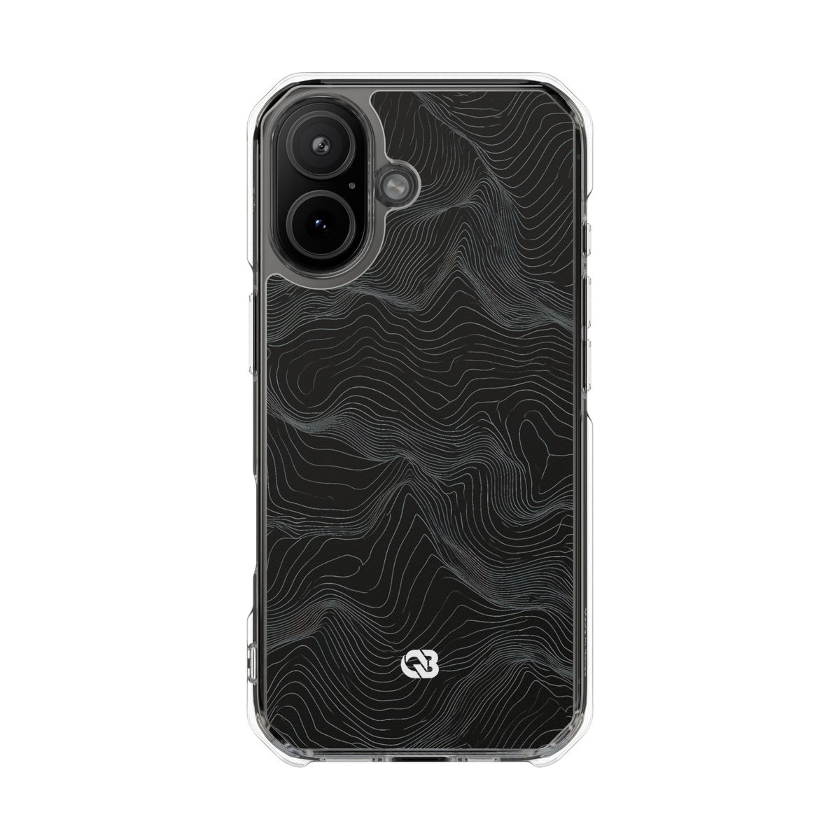 Obsidian Contour Elevation · Clear Impact Magnetic Phone Case for iPhone · Black