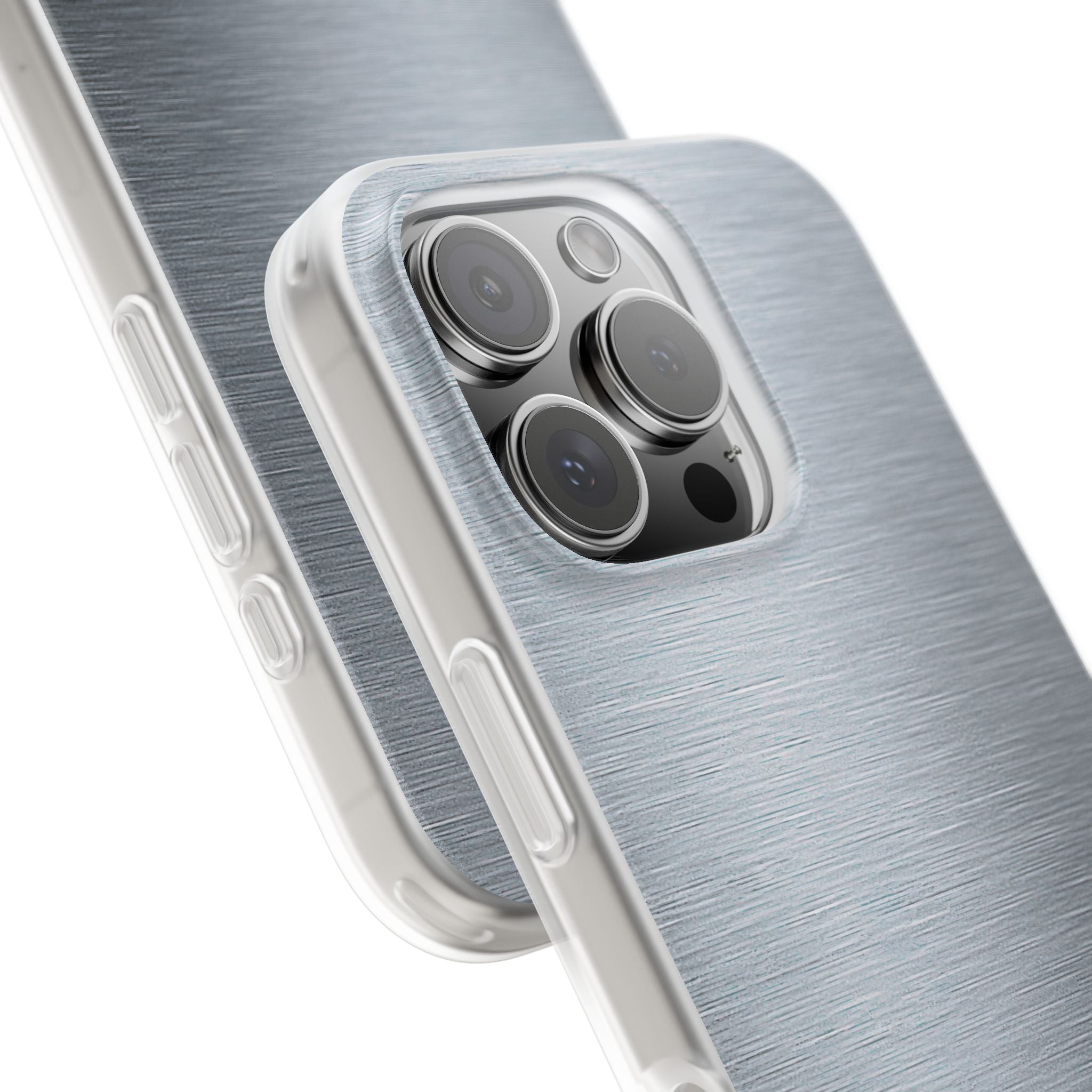 Silver Lite Phone Case for iPhone - Satin Chrome Grain