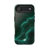 Teal Tough 2.0 Magsafe Phone Case for iPhone - Neon Jade Contour