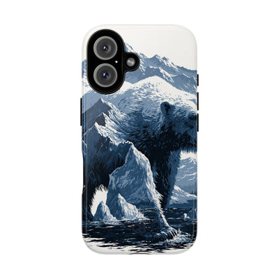 Fjord Summit Bear · Tough Phone Case for iPhone · Blue