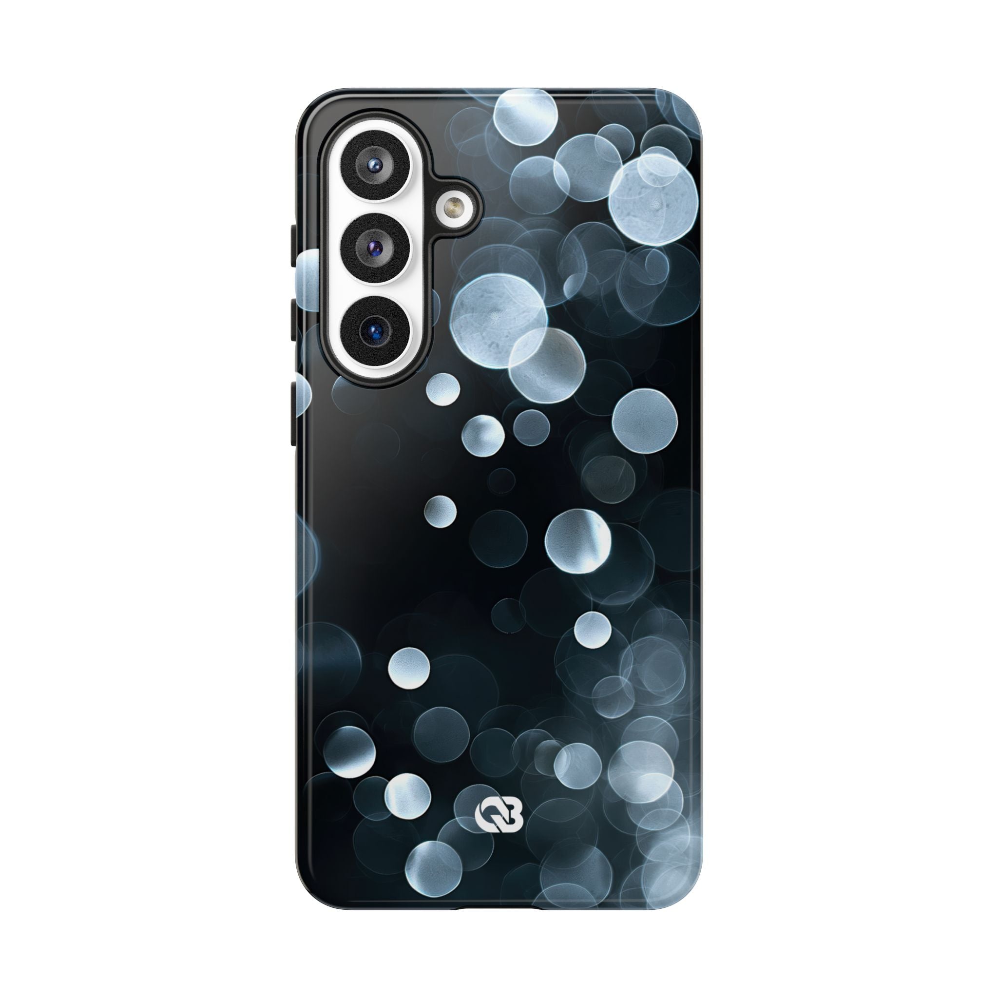 Black Tough Phone Case for Samsung - Silver Orbit Glow