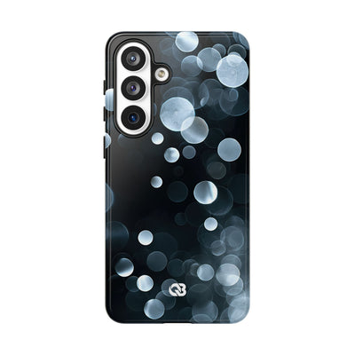 Black Tough Phone Case for Samsung - Silver Orbit Glow