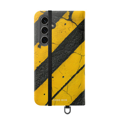 Yellow Stripes Distress - Samsung S24 Plus Case - Wallet