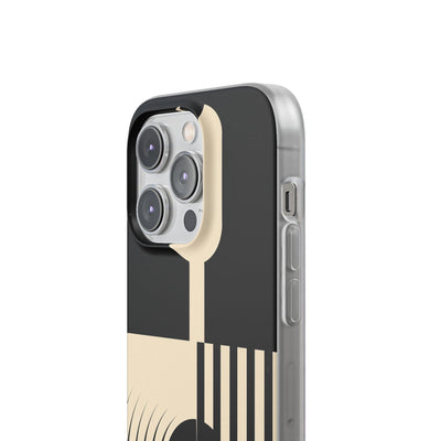 Black Lite Phone Case for iPhone - Ivory Signal Grid