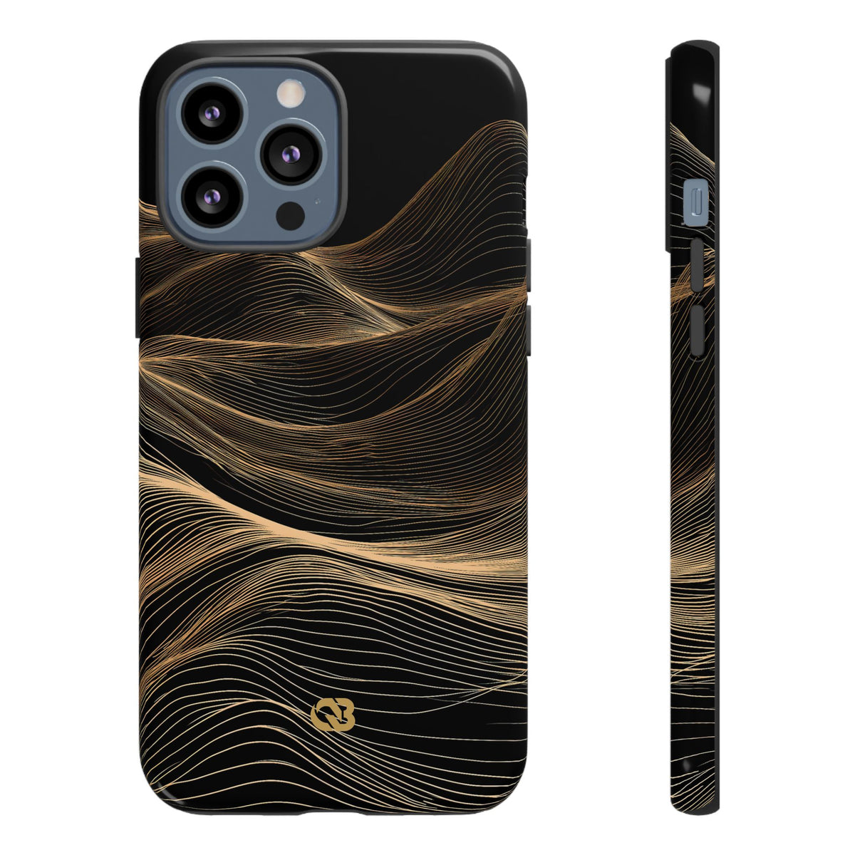 Golden Horizon Contours · Tough Phone Case for iPhone · Black