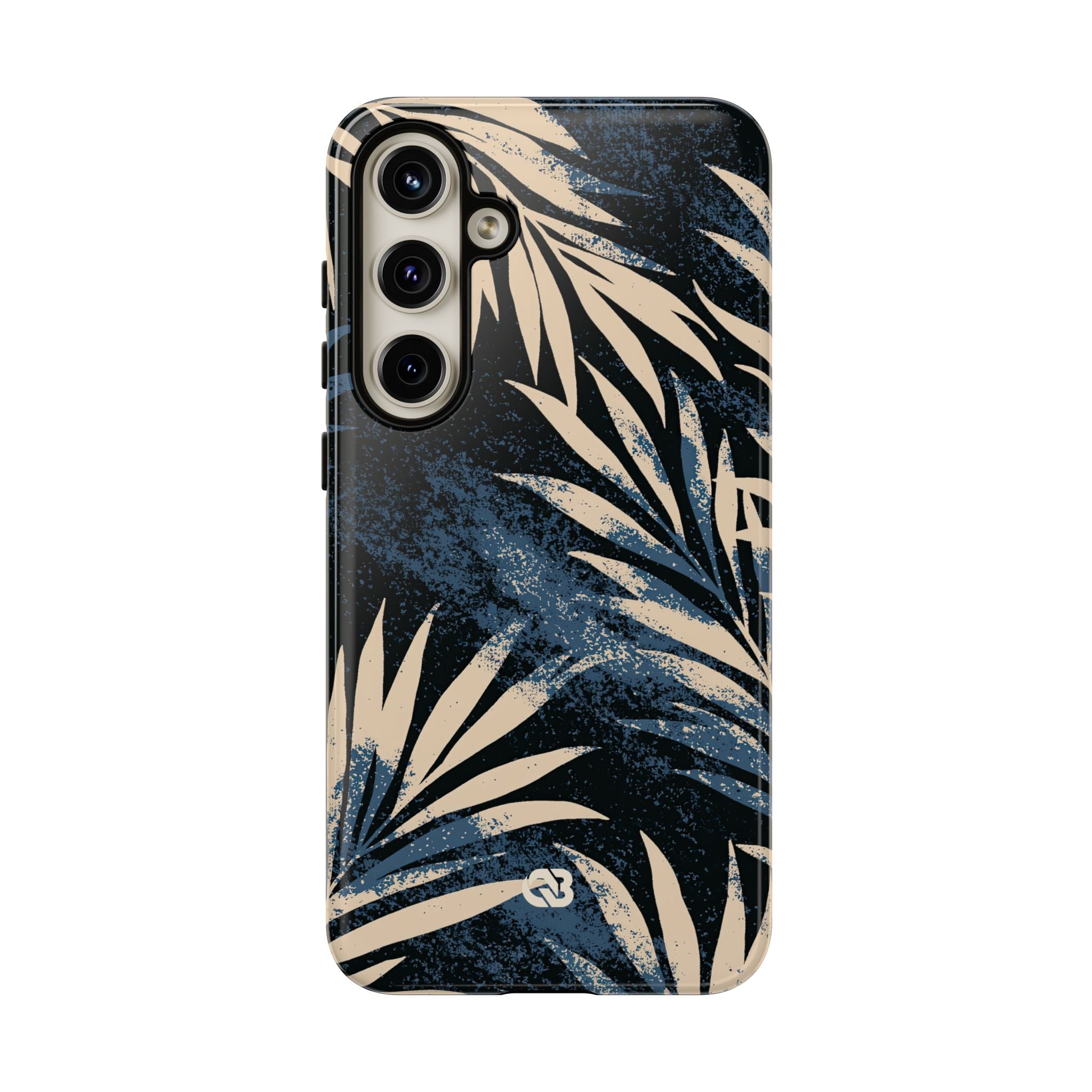 Blue Tough Phone Case for Samsung - Midnight Indigo Palm