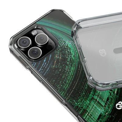 Orbital Data Stream · Clear Impact Magnetic Phone Case for iPhone · Green