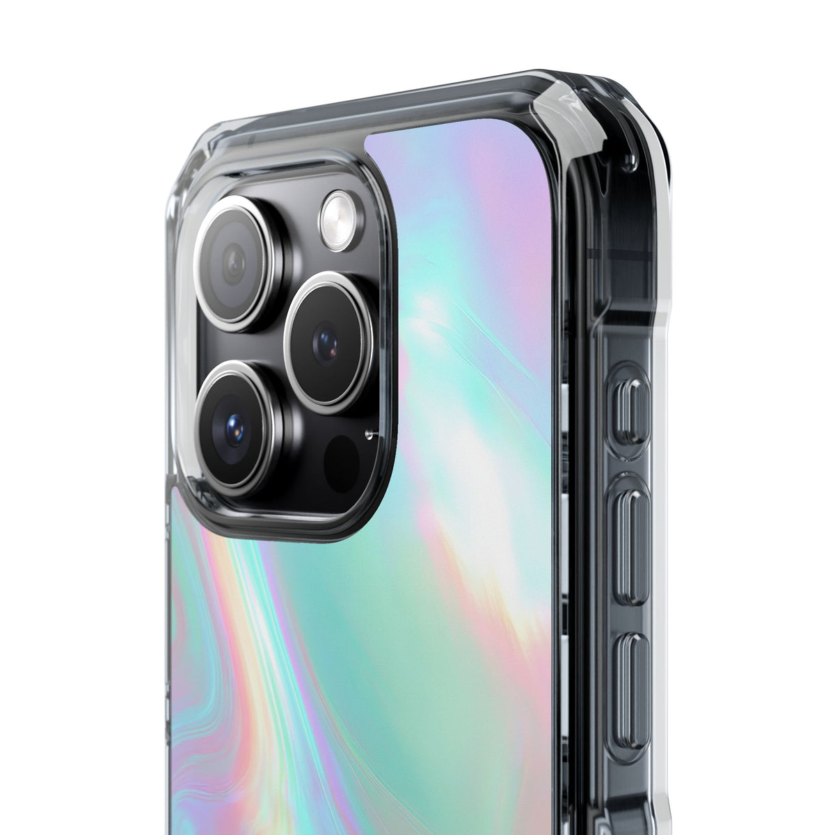 Prismatic Liquid Light · Clear Impact Magnetic Phone Case for iPhone · Teal