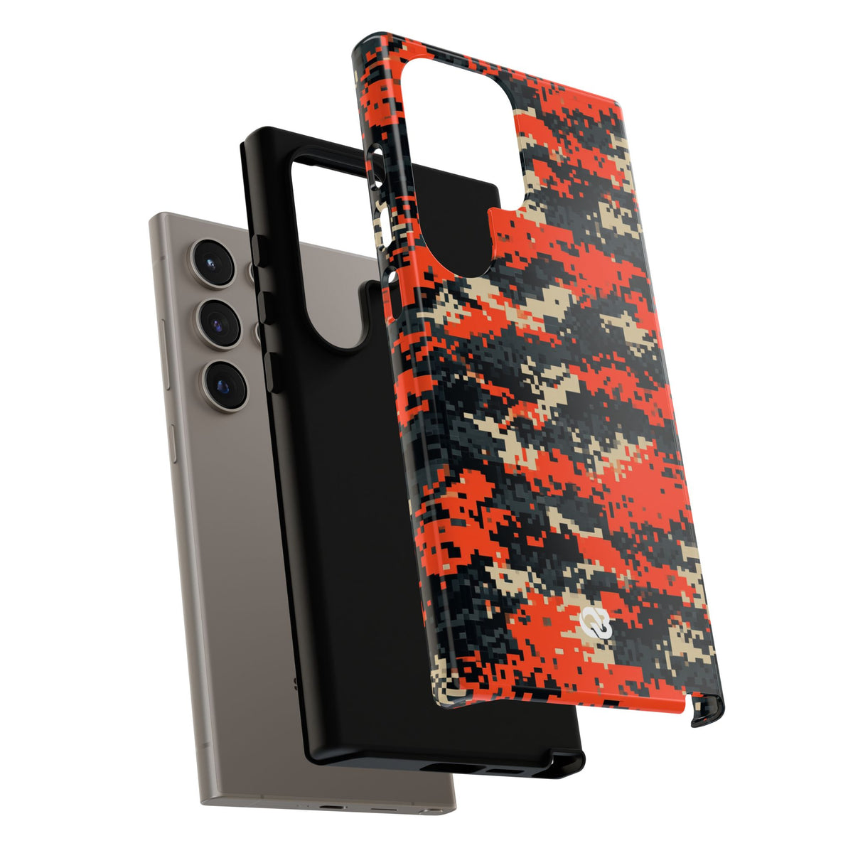 Signal Pixel Camo · Tough Phone Case for Samsung · Orange