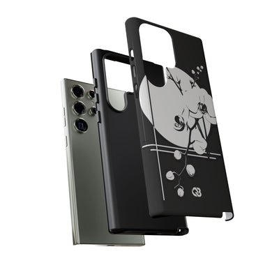 Black Tough Phone Case for Samsung - Lunar Orchid Grid
