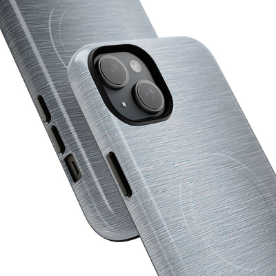 Silver Tough 2.0 Magsafe Phone Case for iPhone - Satin Chrome Grain