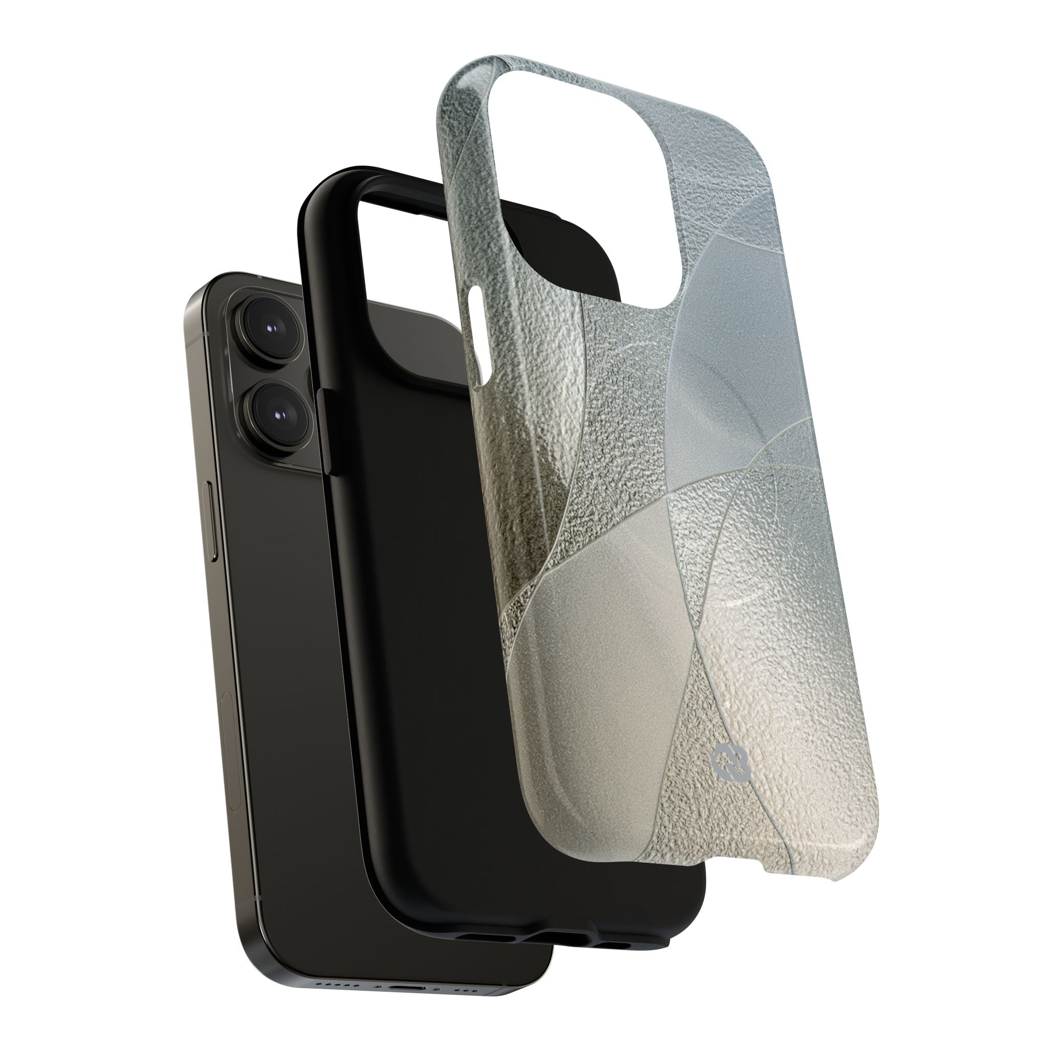 Silver Tough 2.0 Magsafe Phone Case for iPhone - Frosted Silver Mosaic