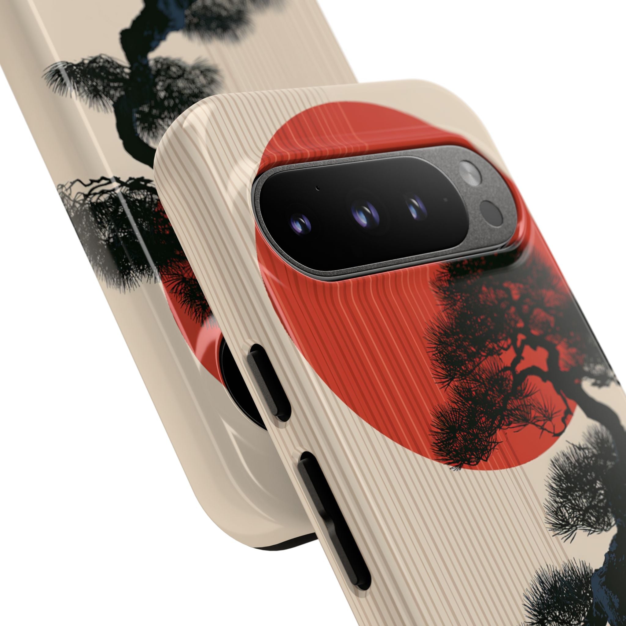 Beige Tough Phone Case for Google Pixel - Kyoto Crimson Pine