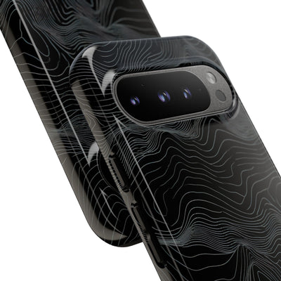 Obsidian Contour Elevation · Tough Phone Case for Pixel ·  Black