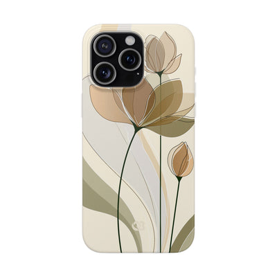Beige Lite Phone Case for iPhone - Muted Ochre Petals