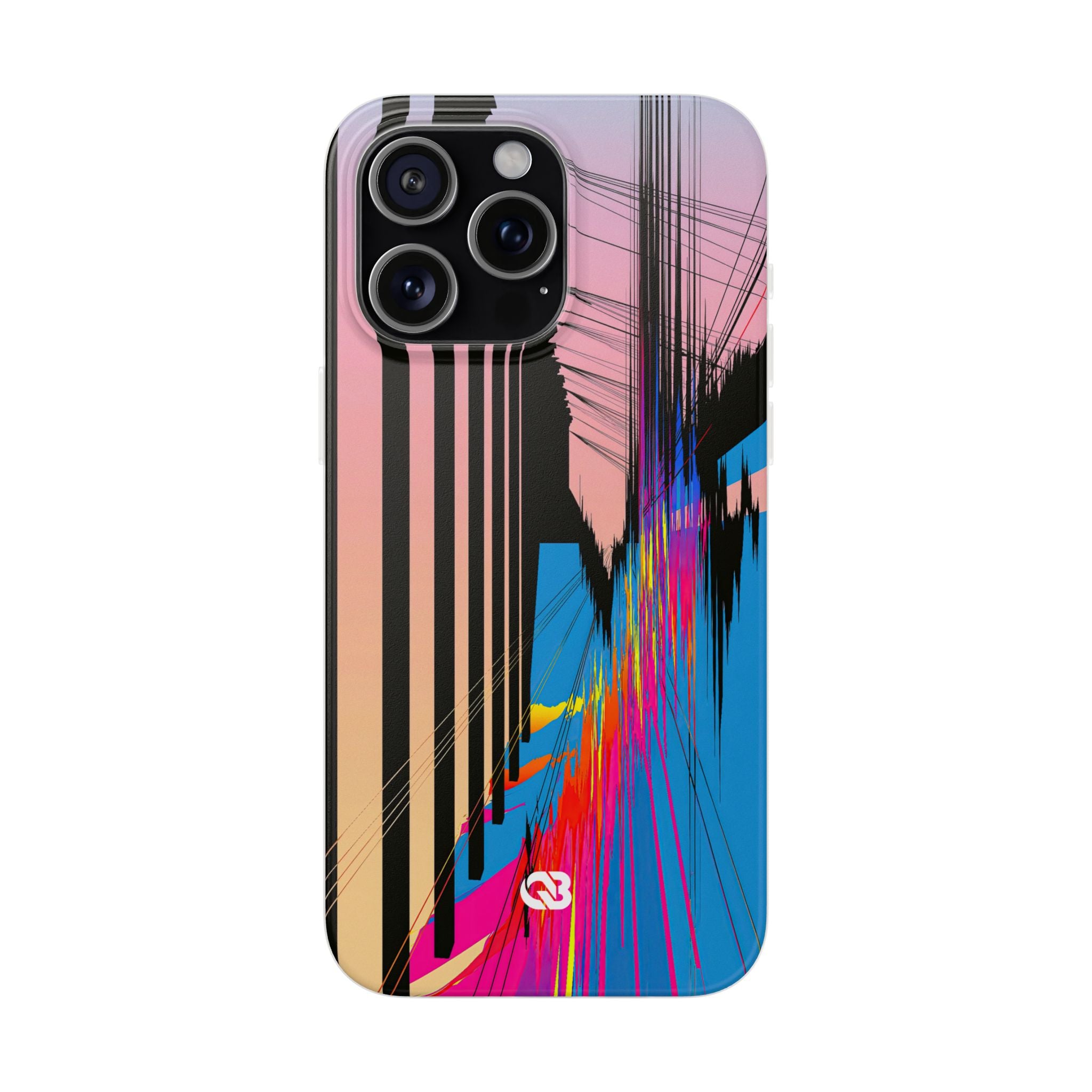 Blue Lite Phone Case for iPhone - Fractured Data Skyline