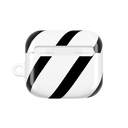 Diagonal Stripes BlackWhite - AirPods Case