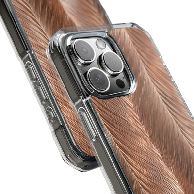 Rose Gold Weave · Clear Impact Magnetic Phone Case for iPhone · Brown