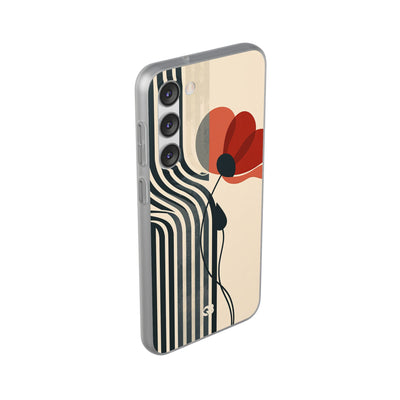Beige Lite Phone Case for Samsung - Crimson Line Bloom
